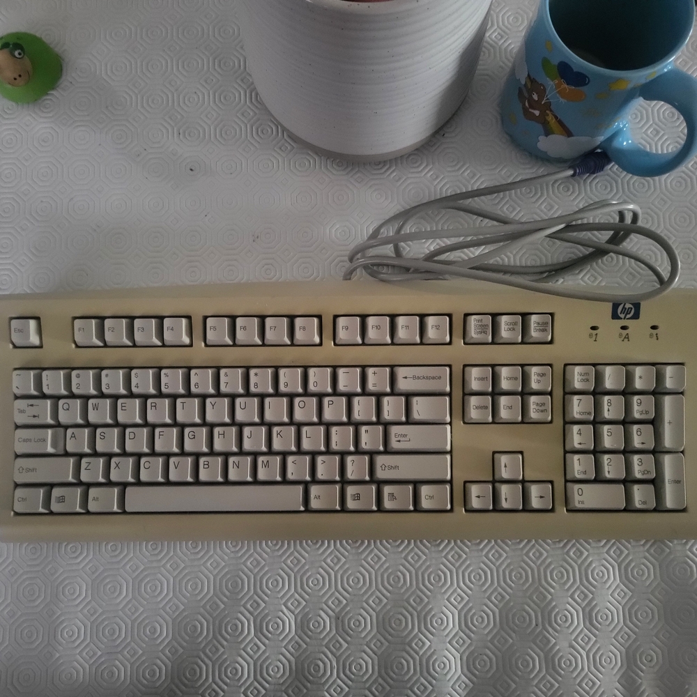 Old School HP Beige Wired Keyboard